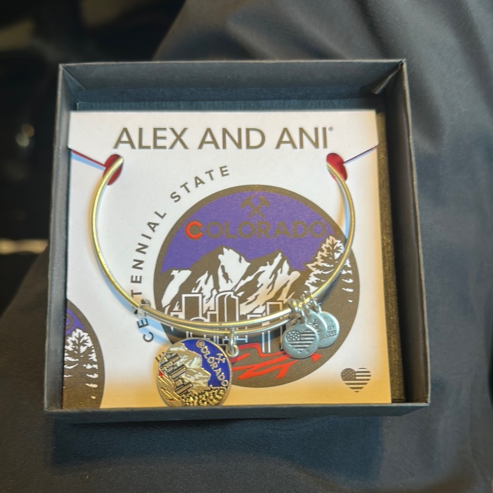 Alex and Ani Gold and Red Accent Bracelet